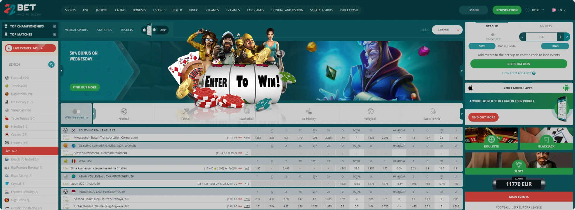 22Casino Scommesse